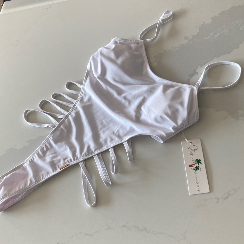 White Strappy One-Piece Swimsuit